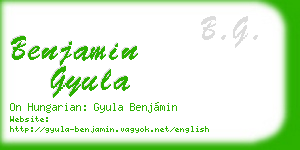 benjamin gyula business card